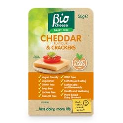 BIO CHEESE SNACK PACK CHEDDAR & CRACKERS 50G 8C