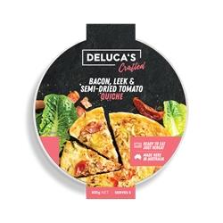 DELUCA'S FAMILY QUICHE BACON, LEEK & SEMI-DRIED TOMATO (CRAFTED) 800G 4C