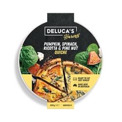 DELUCA'S FAMILY QUICHE PUMPKIN, SPINACH, RICOTTA & PINE NUT (HARVEST) 800G 4C