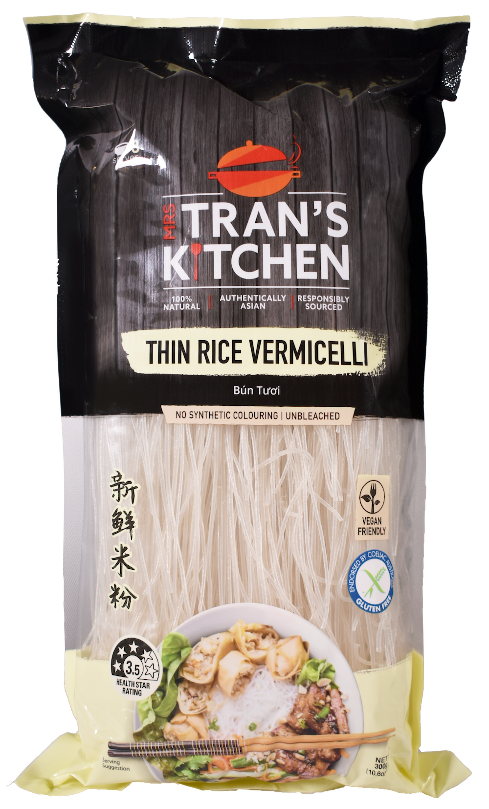 MTK RICE VERMICELLI 300g 12C Mrs Tran's Kitchen Royal Foods Retail